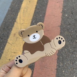 Pince à cheveux motif ours brun mignon en acétate pour coiffures décontractées