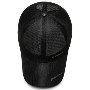 Outdoor breathable black mesh baseball cap for men and women with KAIRUI logo