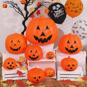 Halloween Pumpkin Lantern Plastic Glowing Jack-O-Lantern Voice Activated LED Light For Home Party Decor Festive Prop
