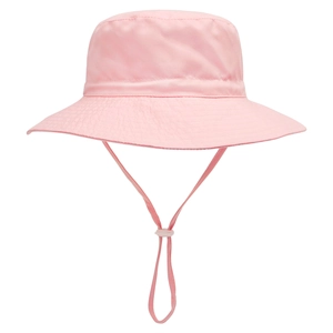 Cappello da sole rosa traspirante per neonati con tesa larga e cinturino regolabile