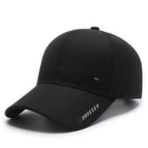 Classic black baseball cap with silver RNVESEV lettering and breathable side panels