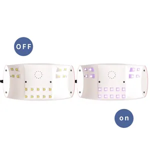 Portable 52W mini bow UV LED nail lamp with 18 dual light beads in white and pink design