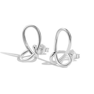 Minimalist S925 sterling silver butterfly wing stud earrings with hollow geometric lines