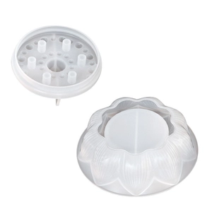 Translucent lotus flower silicone mold for DIY aromatherapy candle holders and resin casting