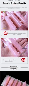 Detailed view of hand holding a polished natural rose quartz hexagonal crystal point