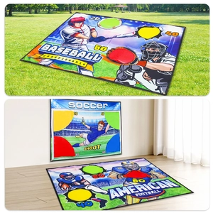 Jeu de tapis de sport 3-en-1 pour baseball, football et rugby avec zones de score