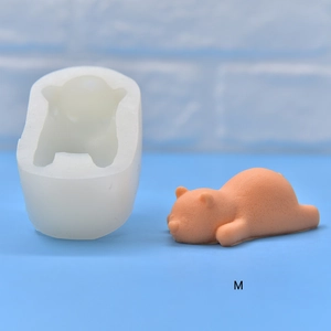 Stampo in silicone per orsetto con orso polare arancione artigianale in taglia M