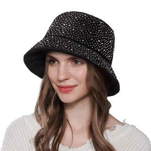 Chapeau Bob En Coton Pour Femme Avec Strass Scintillants Style Punk Y2K Mode Pare-soleil Chapeau Panama Accessoires Streetwear