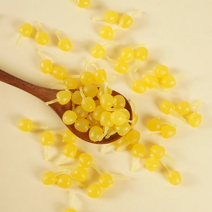 Mini yellow translucent resin cherry charms for DIY crafts and phone case decoration