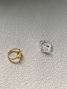 Elegant 925 sterling silver French C-line open ring set in gold and silver finish