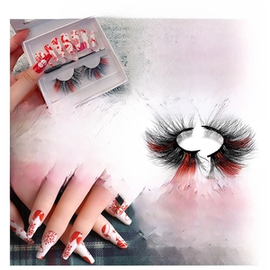 Christmas 8D 25mm mink eyelashes and 24pcs ABS press-on nails holiday gift set