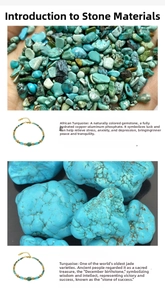 Detail of African Turquoise and Blue Turquoise beaded bracelets with natural raw stones