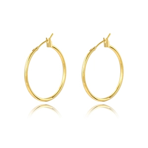Minimalistische runde Creolen aus 18K vergoldetem Kupfer mit elegantem Glanz für Damen