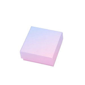 Pink and blue gradient square jewelry box for necklaces and rings on white background