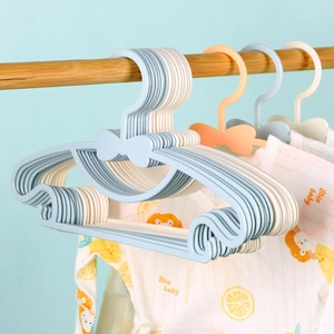 Baby Plastic Hangers Non-Slip Bowtie Design Children Clothing Closet Storage Drying Thickened