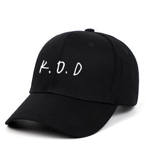 Classic black cotton baseball cap with white K.O.D embroidery and curved brim