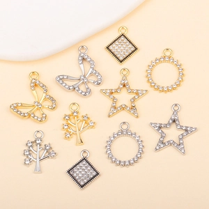 Sparkling crystal butterfly and star alloy pendants for DIY necklace and bracelet jewelry