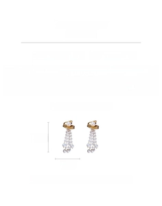 Détails de boucles d'oreilles à pompons de perles mesurant 10,1 cm sur 3,6 cm