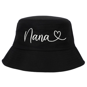 Chapeau Bob En Coton Avec Broderie Coeur Lettre Nana Pour Femmes Protection Solaire Extérieure Respirant Mode