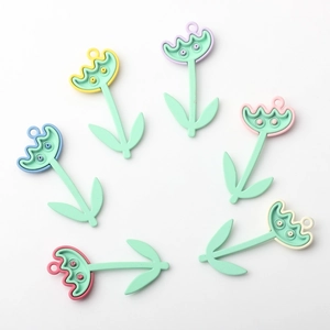 Colorful tulip flower alloy pendants for DIY earring and jewelry making projects
