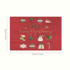 Christmas tree placemat for dad with 45x30cm size dimensions on white background
