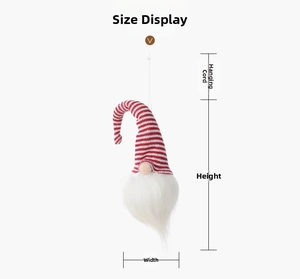 Dimensions du gnome de Noël à LED avec longueur du cordon et mesures du corps