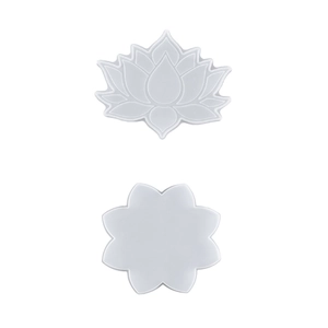 Two-piece lotus silicone resin mold set for DIY flower coasters and home decor
