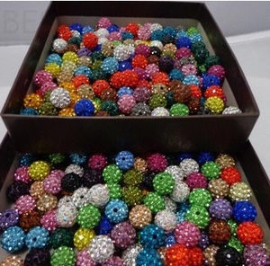 Colorful 10mm Shamballa crystal clay beads in various colors for DIY jewelry making