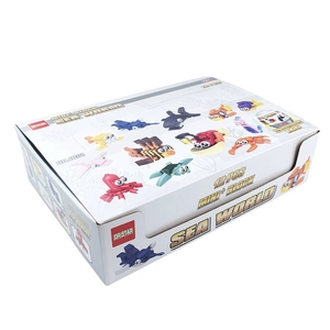 Detailed retail box of Sea World mini building blocks set featuring 12 sea animal models