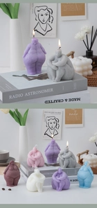 Artistic body shape sculpture candles in various pastel colors for home decor