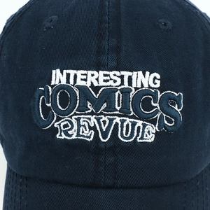 Navy blue vintage washed cotton baseball cap with retro 3D embroidery for men and women