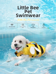 Gilet de sauvetage pour chien au design d'abeille avec haute flottabilité pour la piscine