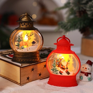 Lanterne natalizie festive con motivi Babbo Natale e cervi con calde luci LED integrate