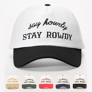 Baseball Cap Contrast Color Letter Embroidery Adjustable Polyester Outdoor Sun Protection Curved Brim Retro Style Hat
