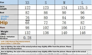Size chart for cutout midi dress showing length, bust, waist, and hip measurements in CM