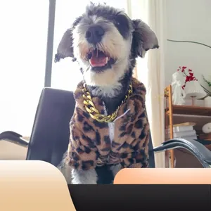 Veste En Fausse Fourrure Polaire Pour Chien Et Chat Hiver Chaud Motif Léopard Cœur Arc-En-Ciel Gilet Zippé
