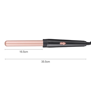 Pink 5-in-1 multi-functional curling wand with LED display and 35.5cm overall length