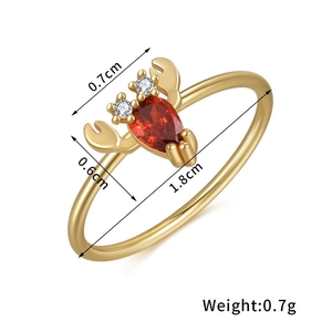Detailed view of lobster ring dimensions 0.7cm by 0.6cm and weight specifications