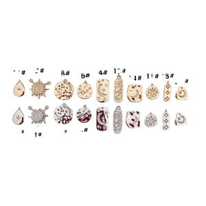 Star and moon zircon pendants in gold and silver plating for DIY jewelry making