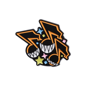 Pin's émaillé anime créatif avec notes de musique, étoiles et finition en métal poli
