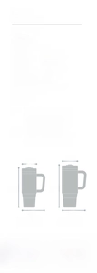 Detailed dimension chart for 304 stainless steel tumblers with handle and straw