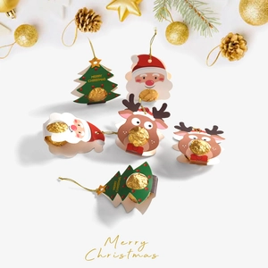 Christmas tree and Santa candy holder paper cards for festive gift packaging decorations