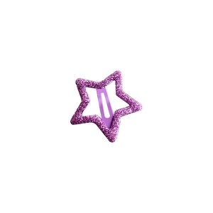 Y2K sparkling purple star hair clip with glitter coating for girls sweet hair accessory