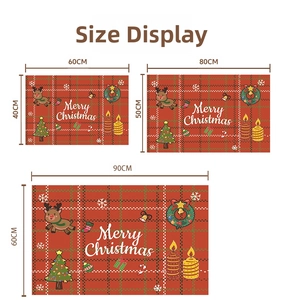 Guide des tailles détaillé pour tapis de Noël en formats 40x60cm, 50x80cm et 60x90cm