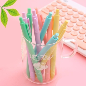 Retractable Gel Pens Macaron Pastel Color 0.5mm Black Ink Plastic Minimalist Matte Aesthetic Stationery For Students Office