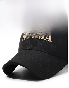 Macro detail of high-quality baseball cap showing black textured fabric and 3D embroidery