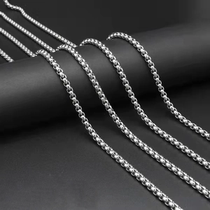Stainless Steel Box Chain Necklace Hip Hop Punk Venetian Link Urban Minimalist Jewelry For Men Women