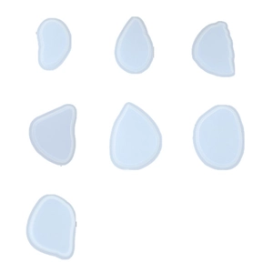 Set of 7 translucent light blue silicone molds for DIY resin pendant crafting and jewelry making