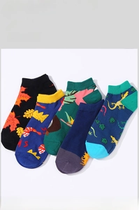 Lot détaillé de cinq paires de chaussettes d'été pour hommes avec silicone antidérapant