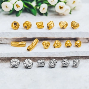 Baroque style stainless steel gold and silver bead collection for DIY jewelry making